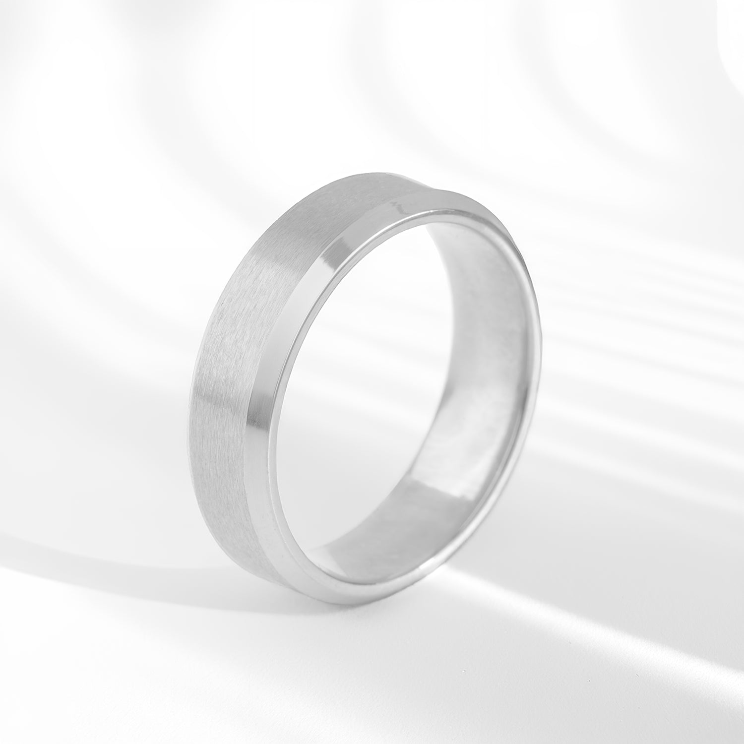 silver Beveled Ring