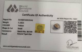 Tiger Eye lab certificate 11