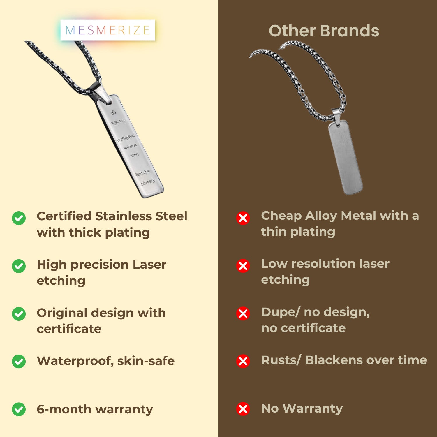 Radiant Gayatri Mantra Black Mini Tag Necklace