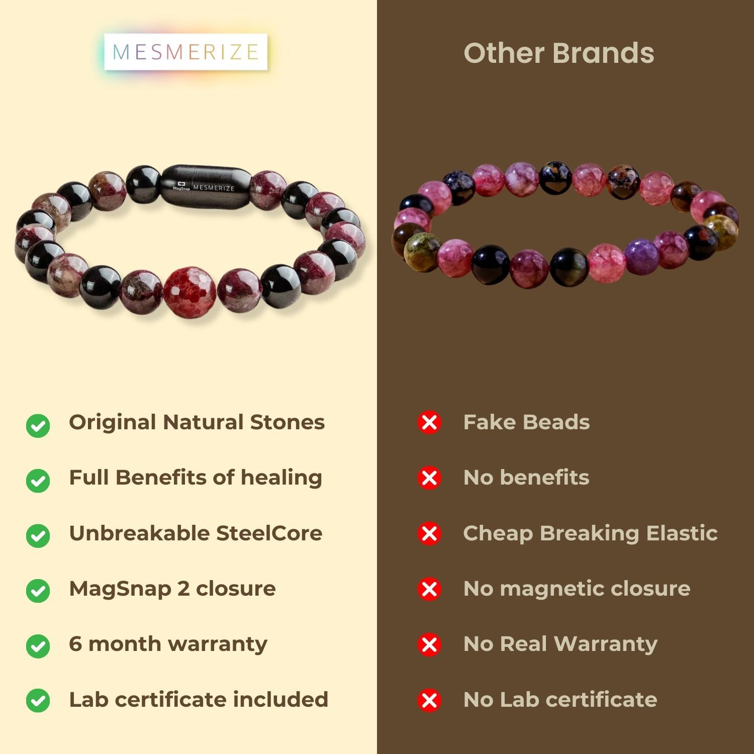 Luminous Ruby Natural Stone Bracelet With MagSnap2