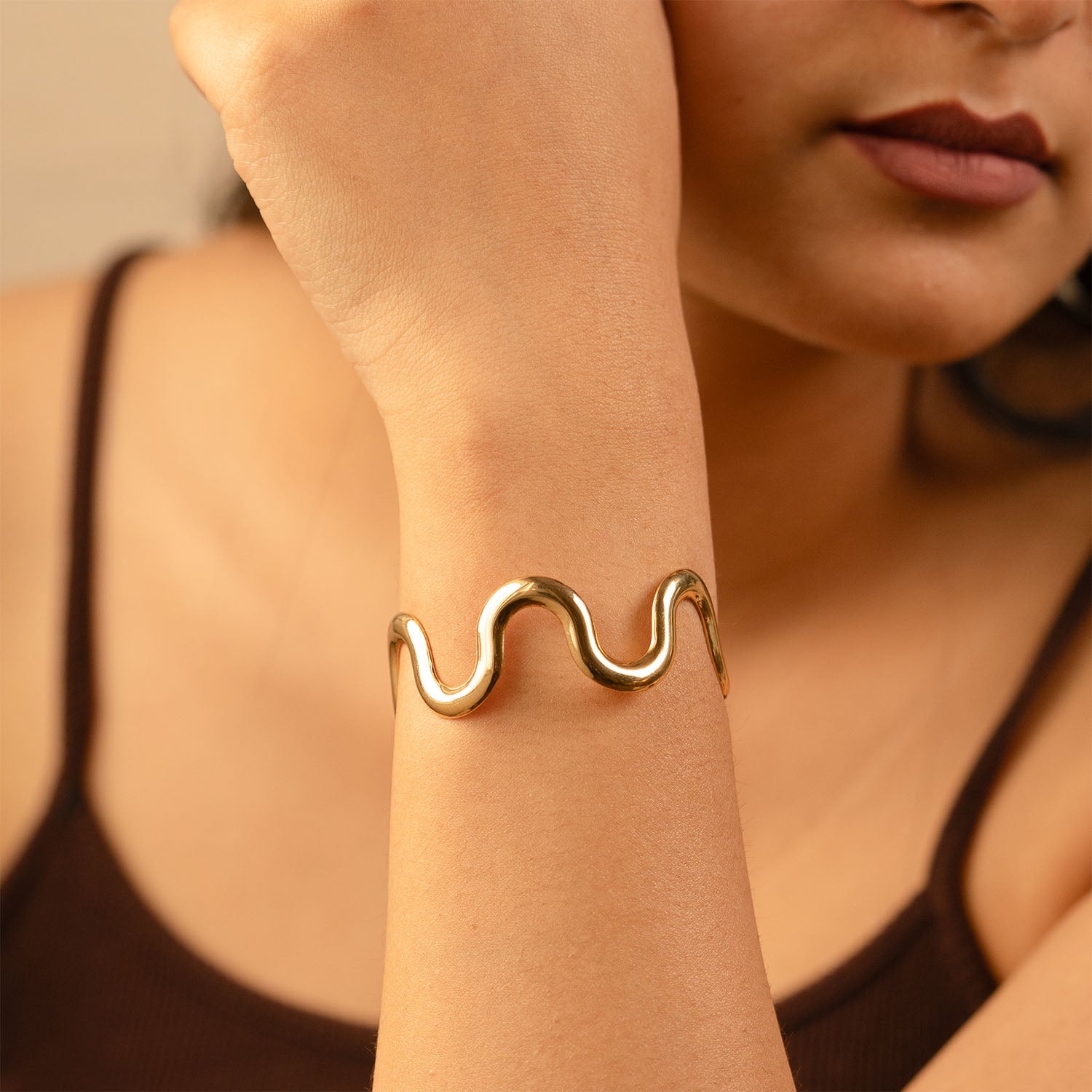 Velora Serpentine 18K Cuff Bracelet