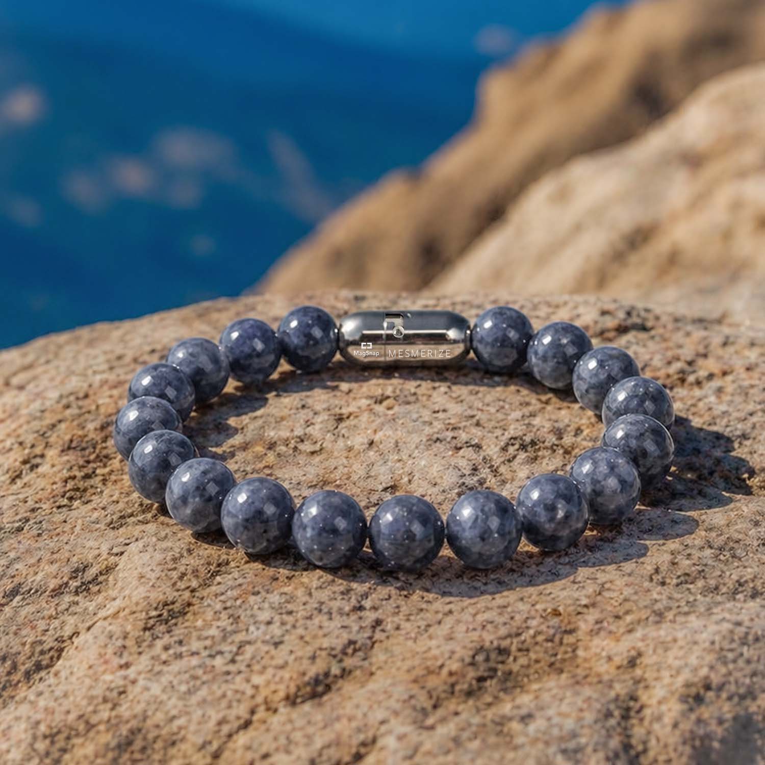 Wealth Magnet Blue Sapphire Natural Stone Bracelet With MagSnap 3