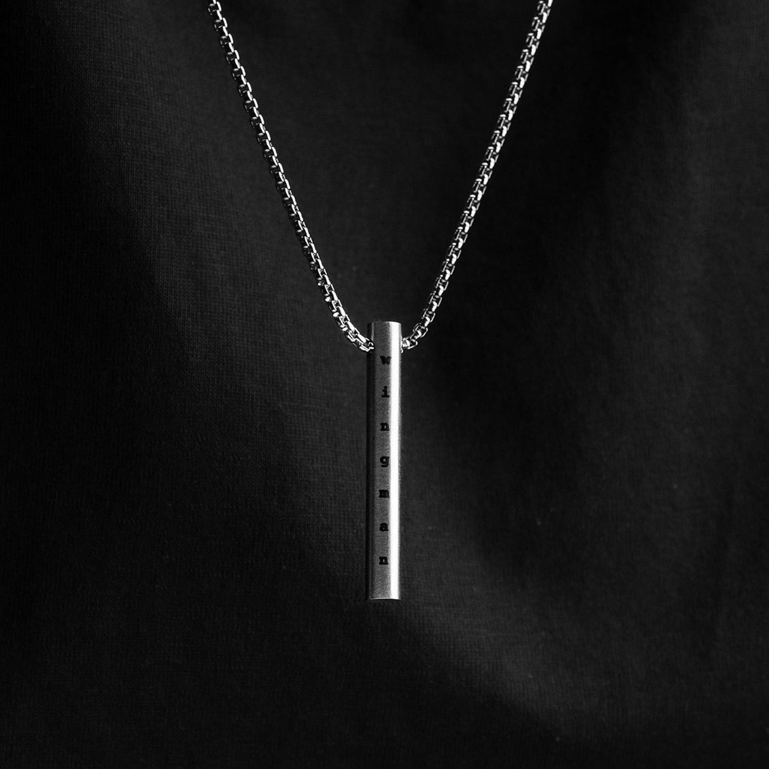 Wingman Silver Barrel Necklace