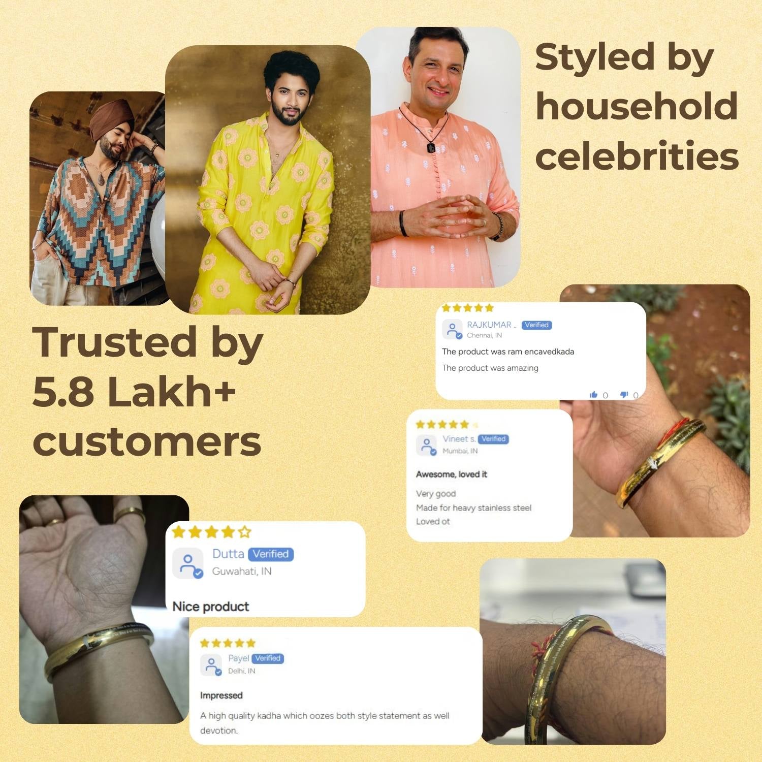 Jai Shree Ram MicroCarved Round Curved Kada Gold