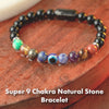 Natural Stone Jewellery Super 9 Chakra Natural Stone Bracelet with Magsnap