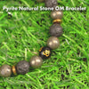 Natural Stone Jewellery Spiritual Pyrite Natural Stone OM Bracelet With Magsnap