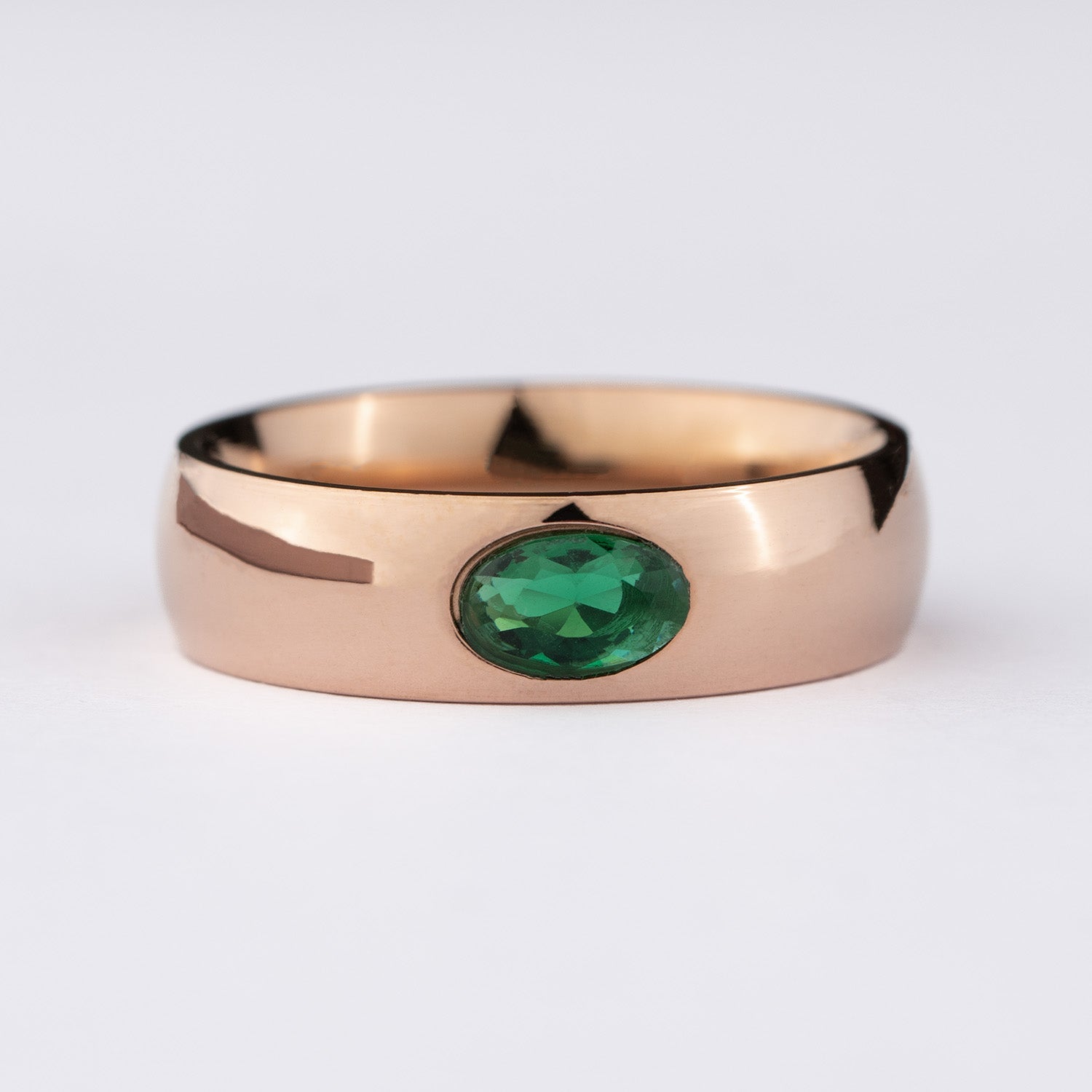 Rose Gold Emarald Statement ring